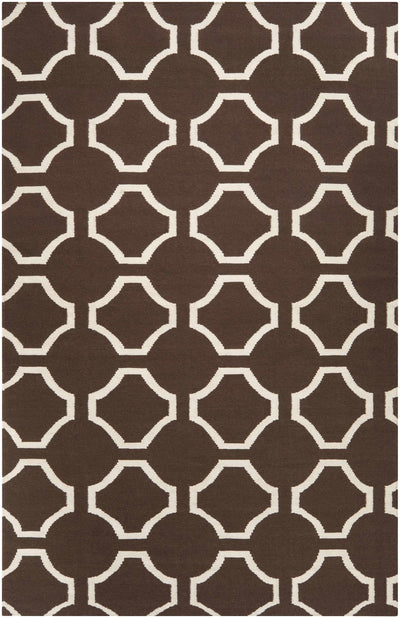 Dark Brown Hand Woven 100% Wool Modern Rectangle Handmade rug, Indoor use only, no fringe, non-washable. round also available