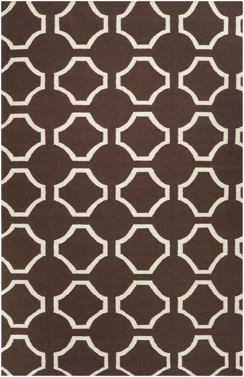 Dark Brown Hand Woven 100% Wool Modern Rectangle Handmade rug, Indoor use only, no fringe, non-washable. round also available