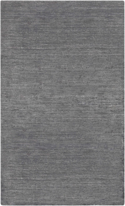 Charcoal Hand Loomed 100% Viscose Modern Rectangle Handmade rug, Indoor use only, no fringe, non-washable.