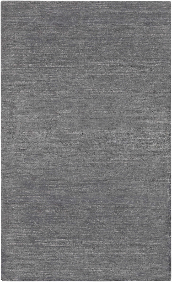 Charcoal Hand Loomed 100% Viscose Modern Rectangle Handmade rug, Indoor use only, no fringe, non-washable.