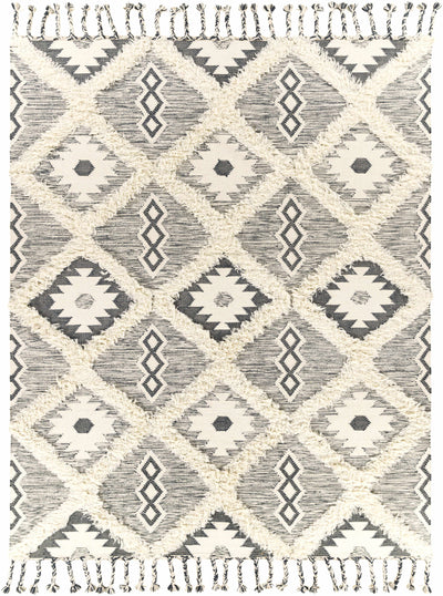 Charcoal Hand Woven 100% Wool Global Rectangle Handmade rug, Indoor use only, has fringe, non-washable. runner also available