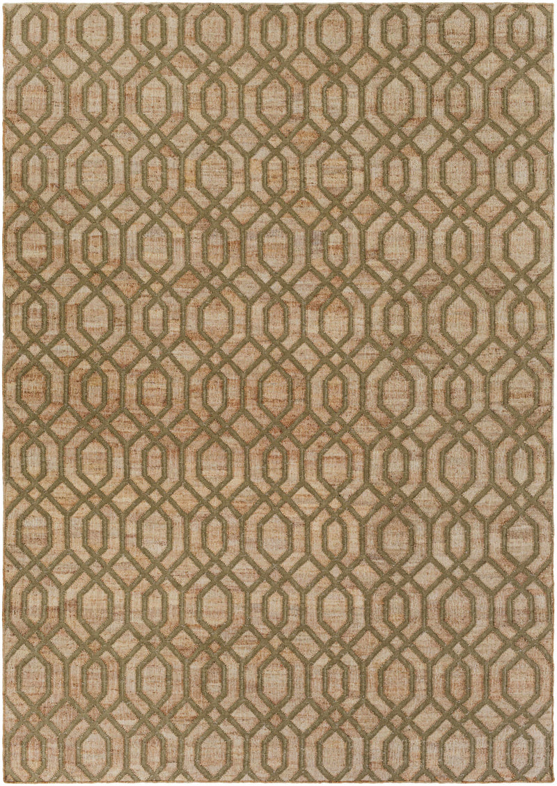 Sage Hand Woven 60% Jute, 40% Viscose Modern Rectangle Handmade rug, Indoor use only, no fringe, non-washable.