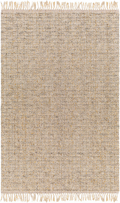 Light Slate Hand Woven 40% Wool, 40% Viscose, 20% Polyester Modern Rectangle Handmade rug, Indoor use only, has fringe, non-washable.