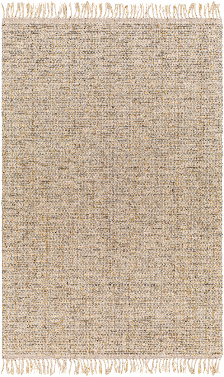 Light Slate Hand Woven 40% Wool, 40% Viscose, 20% Polyester Modern Rectangle Handmade rug, Indoor use only, has fringe, non-washable.
