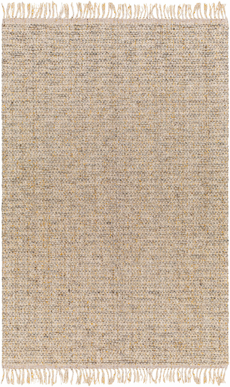 Light Slate Hand Woven 40% Wool, 40% Viscose, 20% Polyester Modern Rectangle Handmade rug, Indoor use only, has fringe, non-washable.