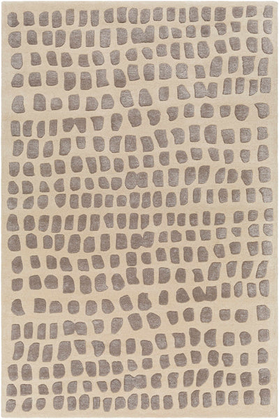 Light Beige Hand Tufted 70% Wool, 30% Viscose Modern Rectangle Handmade rug, Indoor use only, no fringe, non-washable.