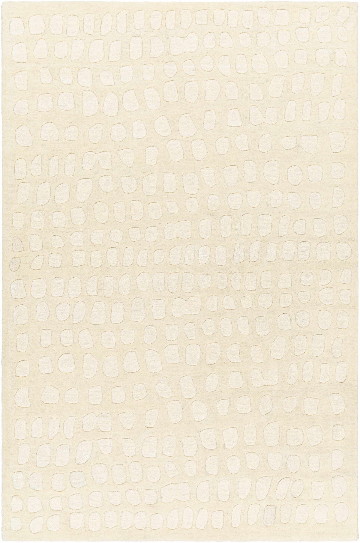 Cream Hand Tufted 70% Wool, 30% Viscose Modern Rectangle Handmade rug, Indoor use only, no fringe, non-washable.