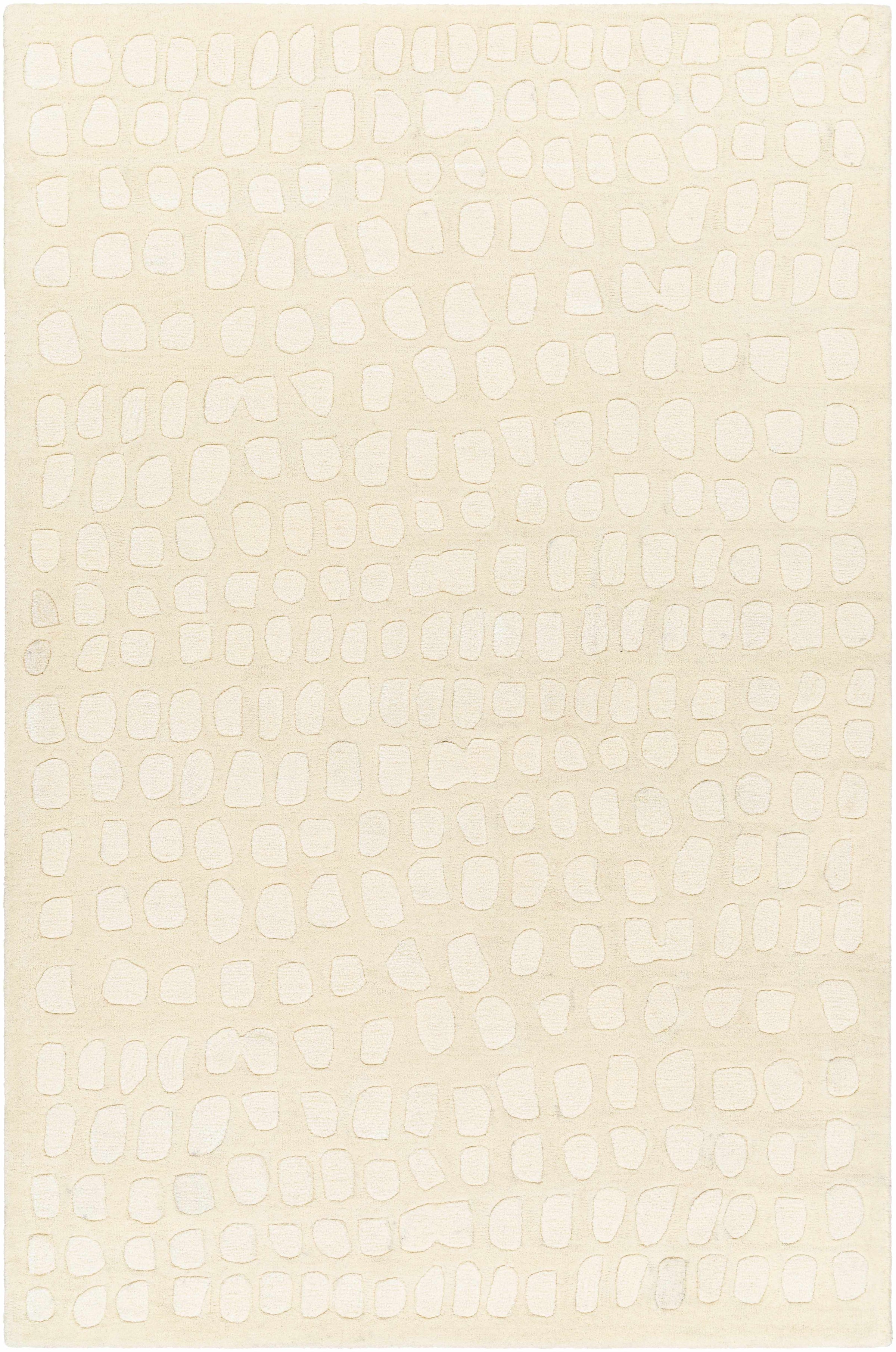 Cream Hand Tufted 70% Wool, 30% Viscose Modern Rectangle Handmade rug, Indoor use only, no fringe, non-washable.