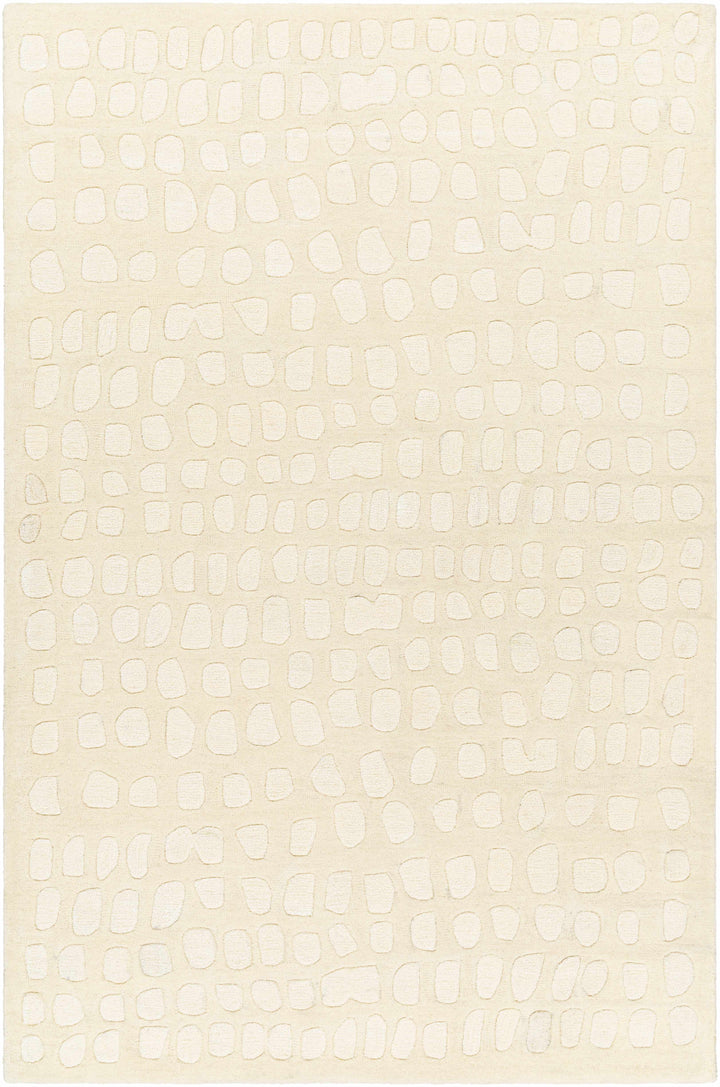 Cream Hand Tufted 70% Wool, 30% Viscose Modern Rectangle Handmade rug, Indoor use only, no fringe, non-washable.