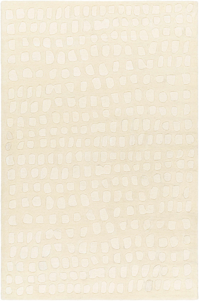 Cream Hand Tufted 70% Wool, 30% Viscose Modern Rectangle Handmade rug, Indoor use only, no fringe, non-washable.