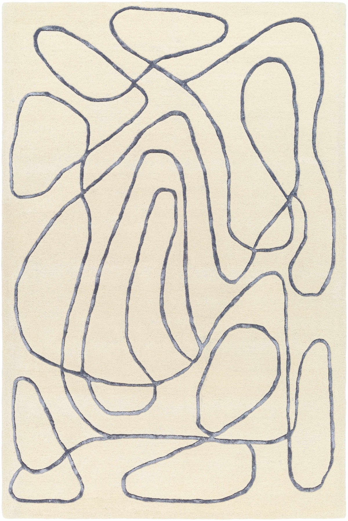 Beige Hand Tufted 70% Wool, 30% Viscose Modern Rectangle Handmade rug, Indoor use only, no fringe, non-washable.
