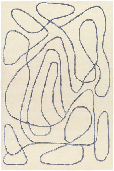 Beige Hand Tufted 70% Wool, 30% Viscose Modern Rectangle Handmade rug, Indoor use only, no fringe, non-washable.