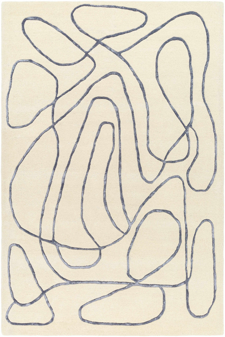 Beige Hand Tufted 70% Wool, 30% Viscose Modern Rectangle Handmade rug, Indoor use only, no fringe, non-washable.