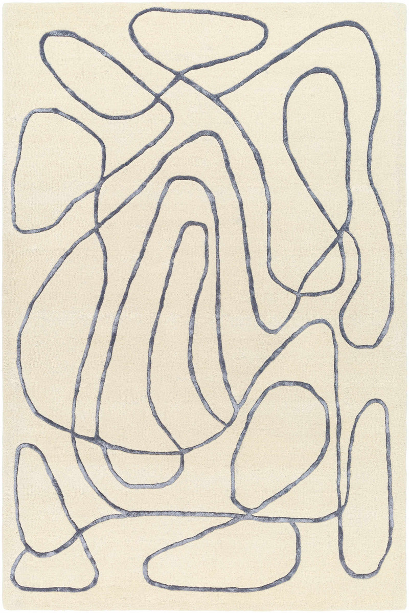 Beige Hand Tufted 70% Wool, 30% Viscose Modern Rectangle Handmade rug, Indoor use only, no fringe, non-washable.