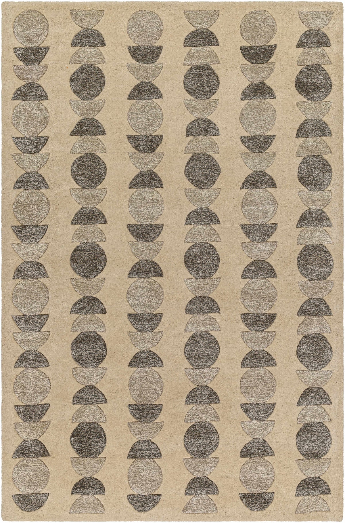Light Beige Hand Tufted 70% Wool, 30% Viscose Modern Rectangle Handmade rug, Indoor use only, no fringe, non-washable.