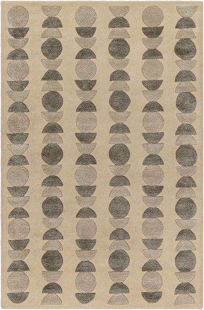 Light Beige Hand Tufted 70% Wool, 30% Viscose Modern Rectangle Handmade rug, Indoor use only, no fringe, non-washable.