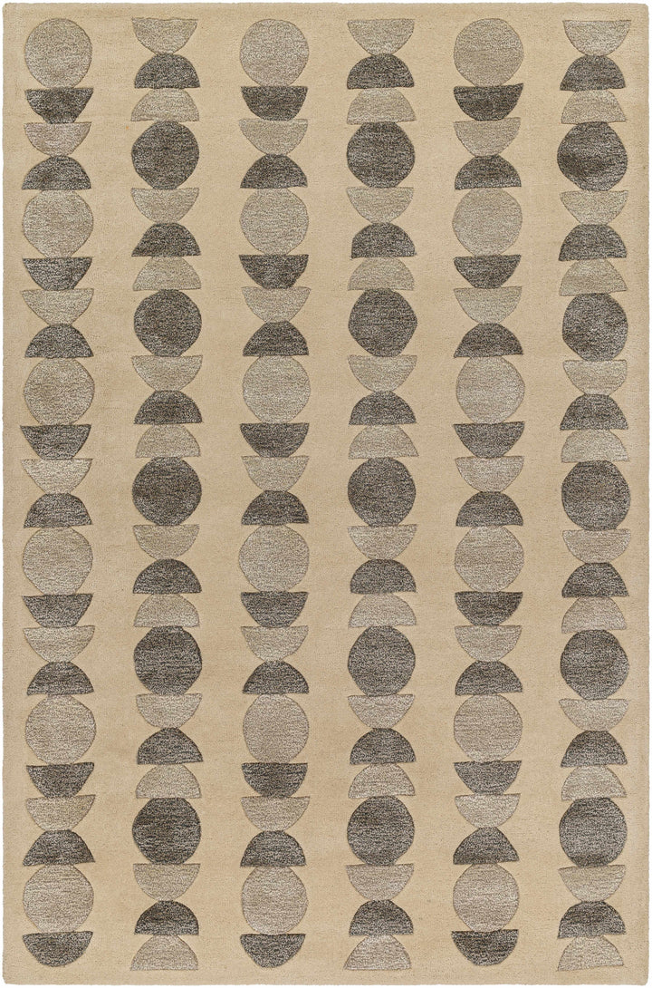Light Beige Hand Tufted 70% Wool, 30% Viscose Modern Rectangle Handmade rug, Indoor use only, no fringe, non-washable.