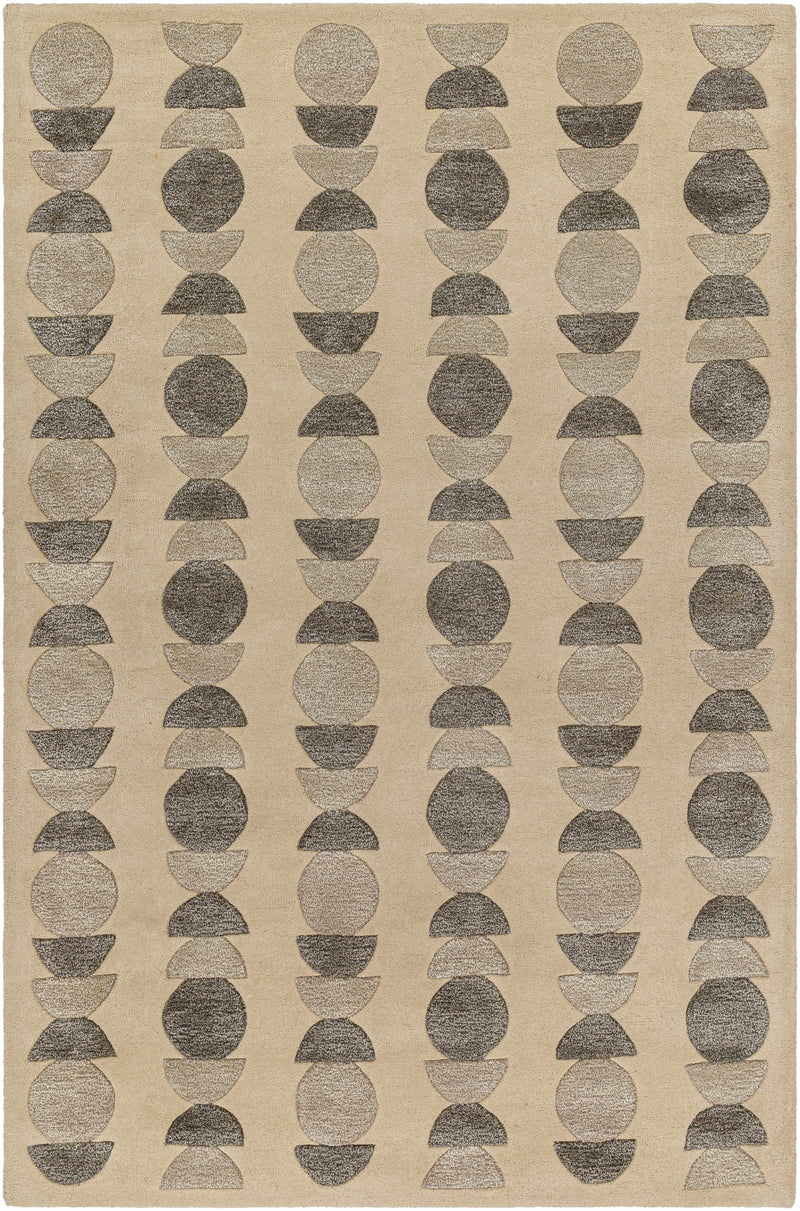 Light Beige Hand Tufted 70% Wool, 30% Viscose Modern Rectangle Handmade rug, Indoor use only, no fringe, non-washable.
