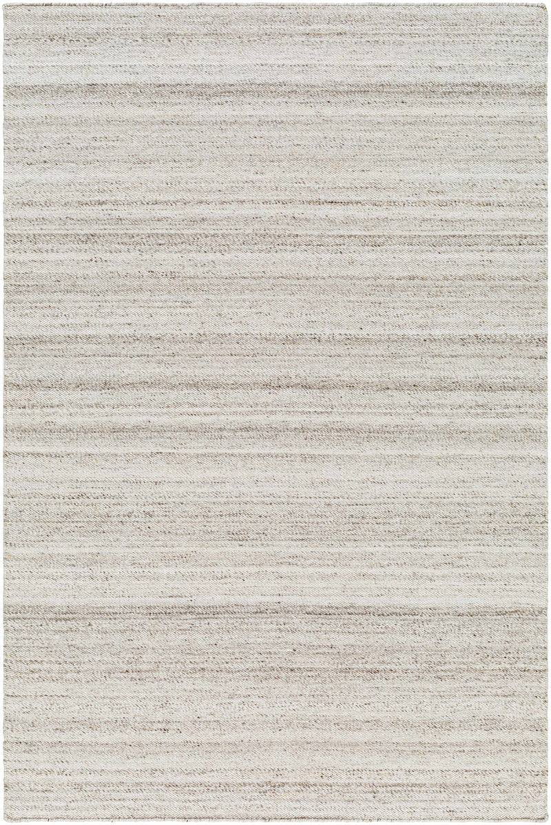 Cream Hand Woven 100% Recycled PET Yarn Modern Rectangle Handmade rug, Indoor use only, no fringe, non-washable.