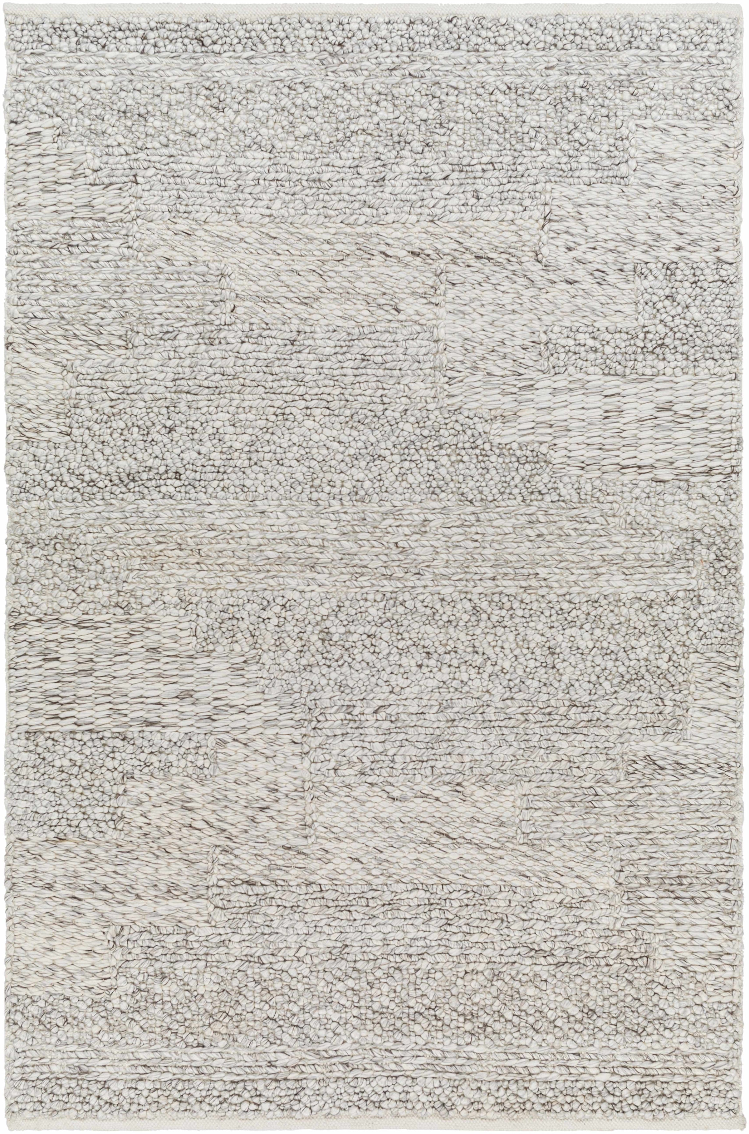 Light Gray Hand Woven 100% Recycled PET Yarn Modern Rectangle Handmade rug, Indoor use only, no fringe, non-washable. runner also available