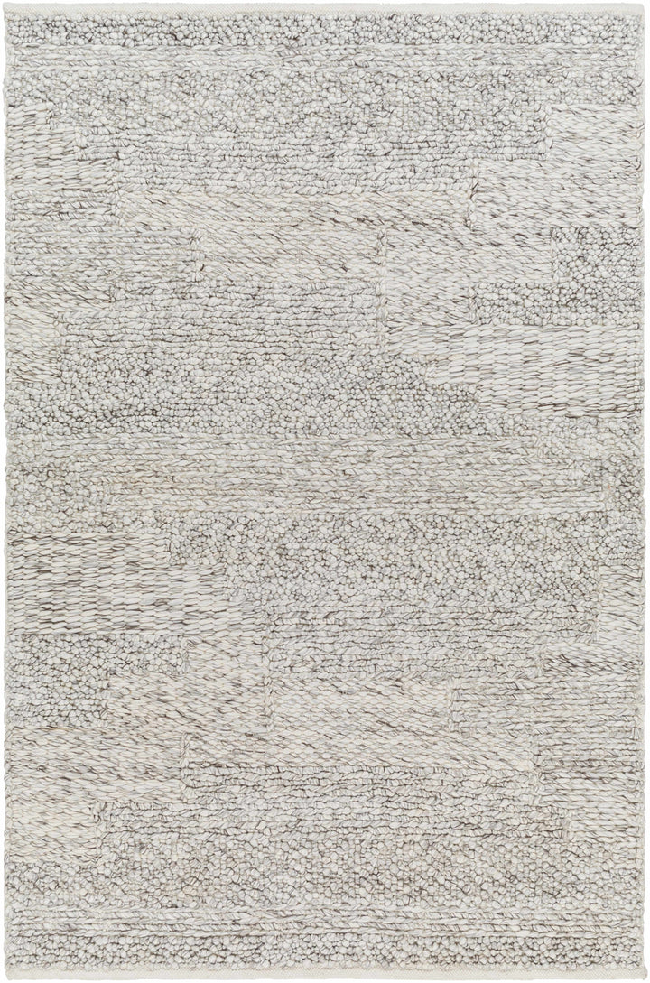 Light Gray Hand Woven 100% Recycled PET Yarn Modern Rectangle Handmade rug, Indoor use only, no fringe, non-washable. runner also available