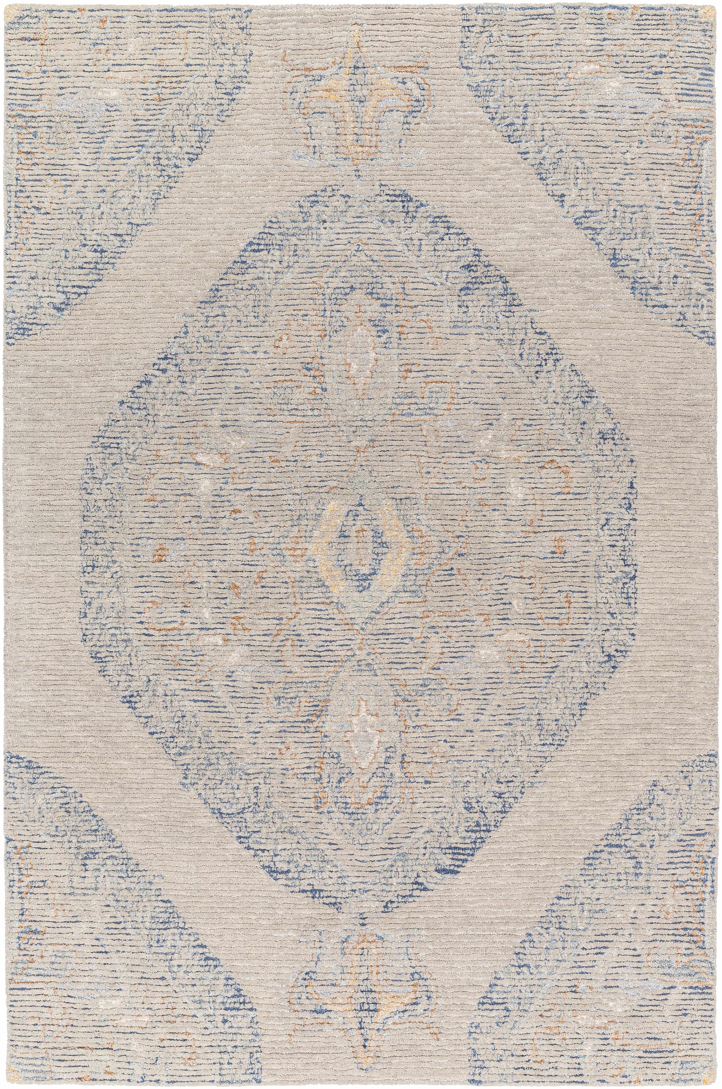 Taupe Hand Tufted 100% Wool Traditional Rectangle Handmade rug, Indoor use only, no fringe, non-washable.