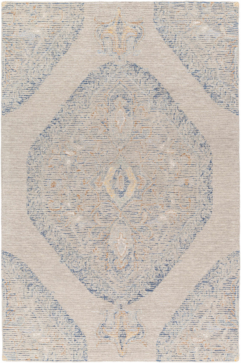 Taupe Hand Tufted 100% Wool Traditional Rectangle Handmade rug, Indoor use only, no fringe, non-washable.