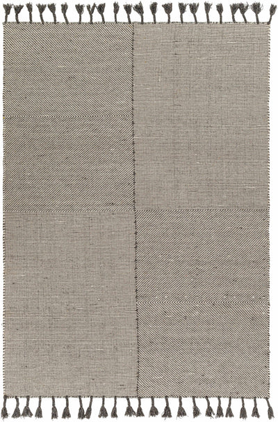Off-White Hand Woven 100% Wool Global Rectangle Handmade rug, Indoor use only, has fringe, non-washable.
