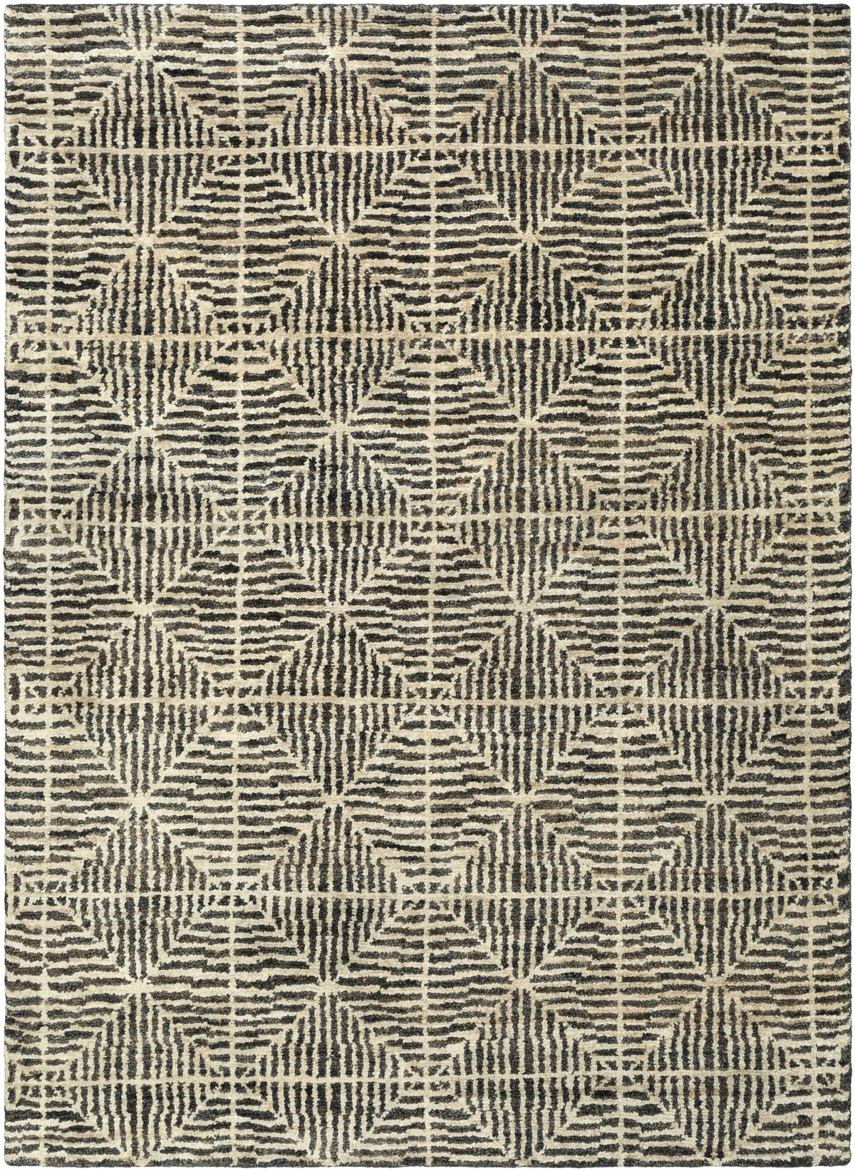 Beige Hand Knotted 100% Jute Modern Rectangle Handmade rug, Indoor use only, no fringe, non-washable. runner also available