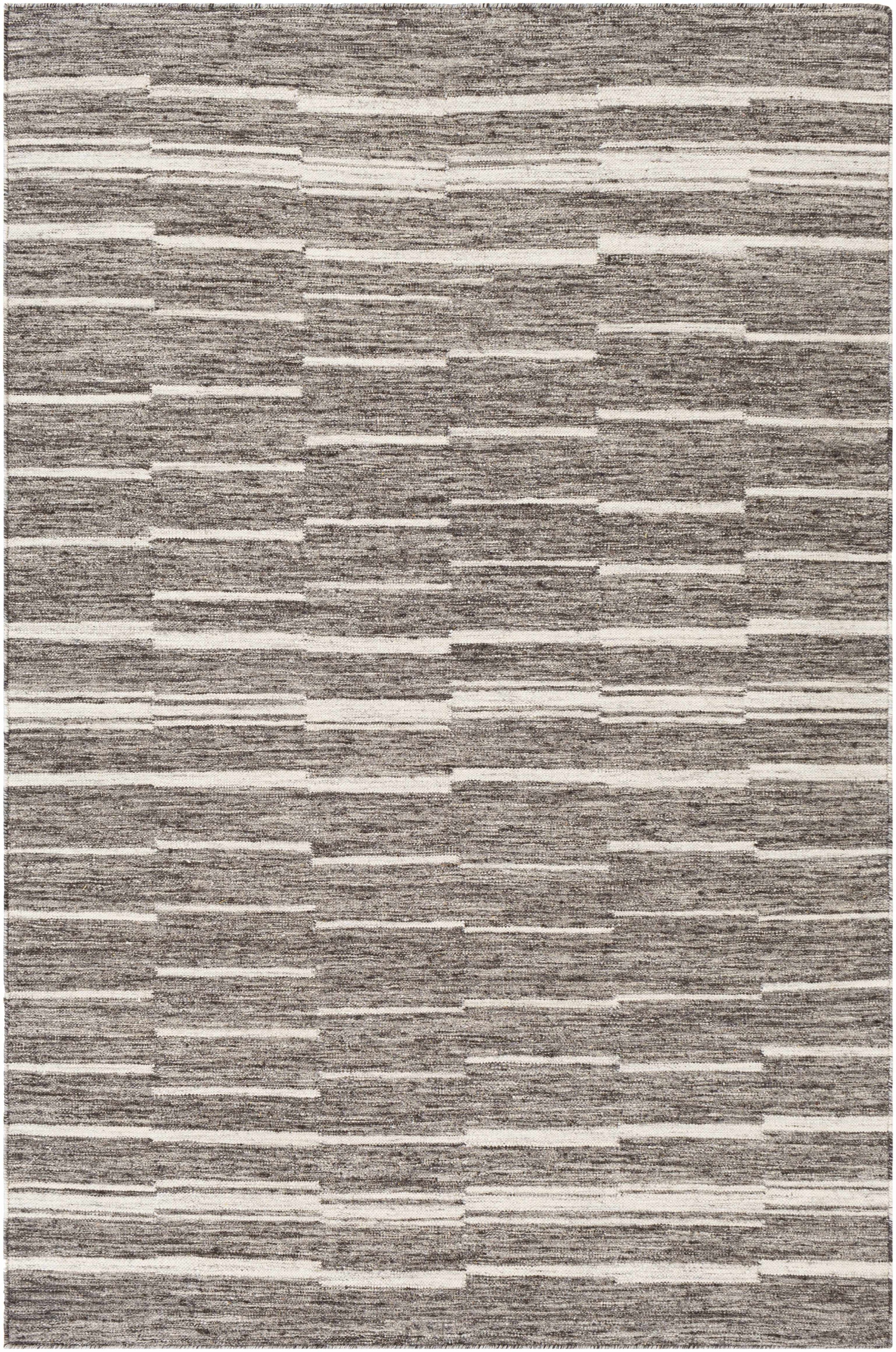 Charcoal Hand Woven 60% Wool, 40% Viscose Global Rectangle Handmade rug, Indoor use only, no fringe, non-washable.