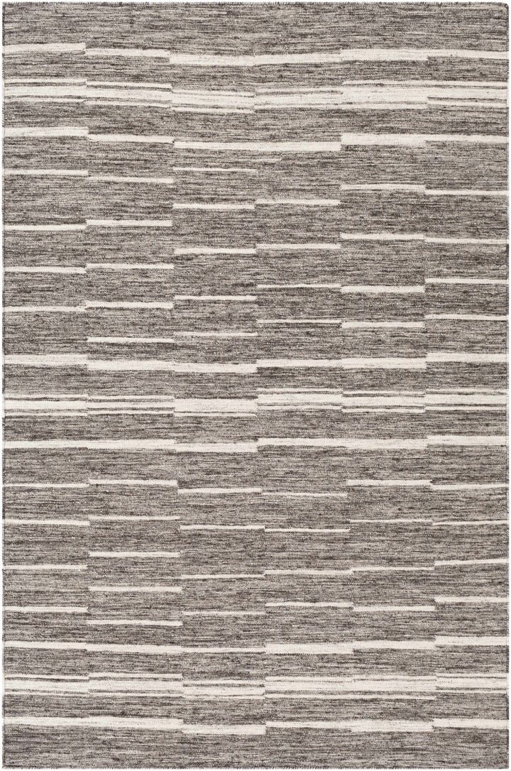 Charcoal Hand Woven 60% Wool, 40% Viscose Global Rectangle Handmade rug, Indoor use only, no fringe, non-washable.