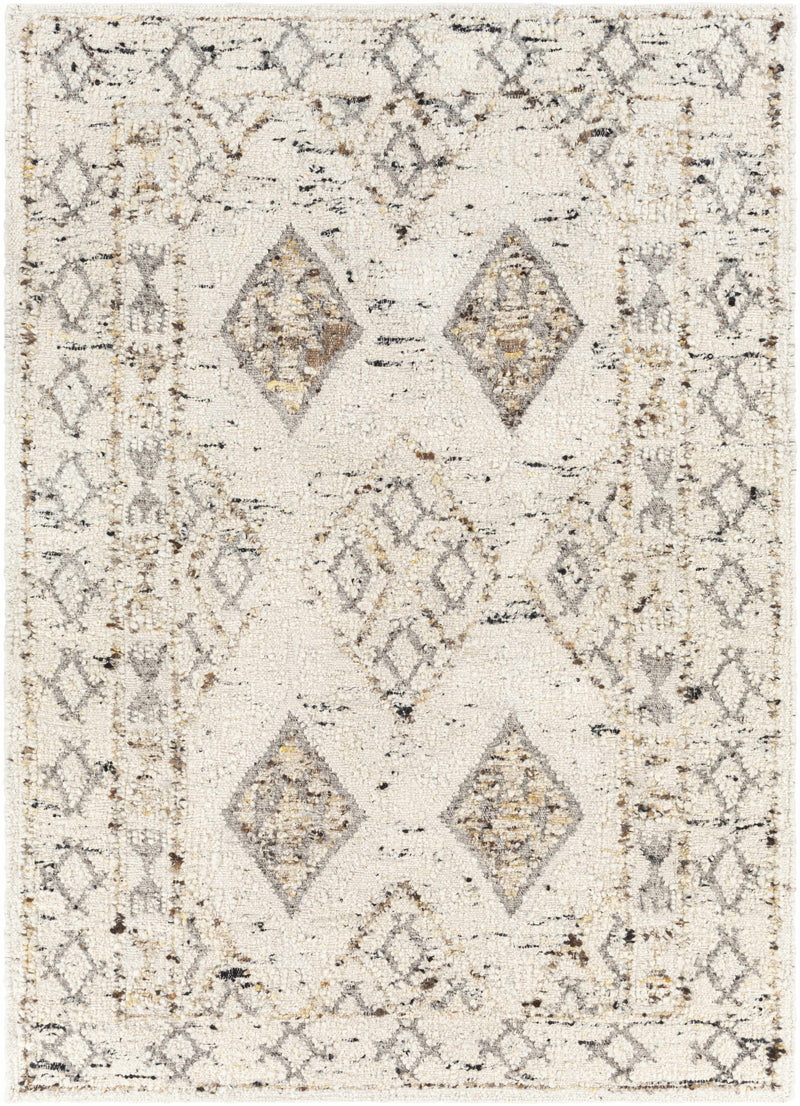 Cream Hand Woven 100% Wool Global Rectangle Handmade rug, Indoor use only, no fringe, non-washable.
