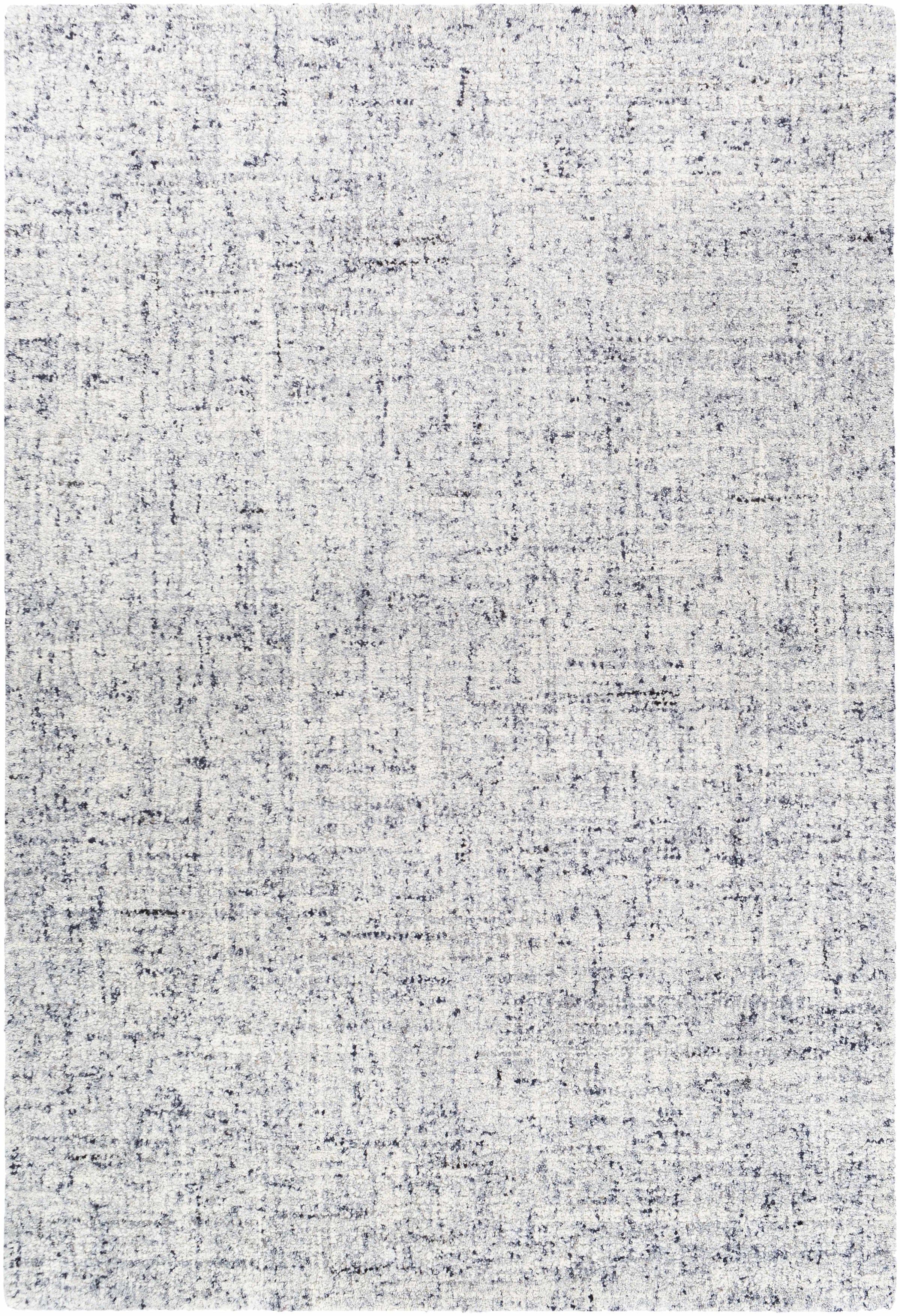Gray Hand Tufted 100% Wool Modern Rectangle Handmade rug, Indoor use only, no fringe, non-washable.