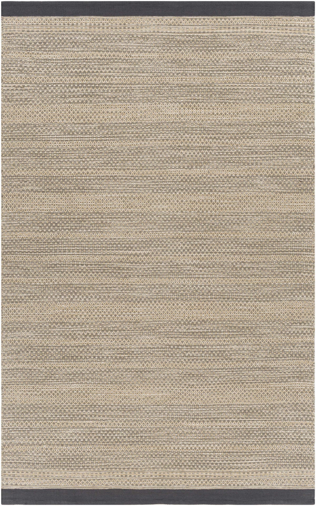 Charcoal Hand Woven 100% Cotton Rustic Rectangle Handmade rug, Indoor use only, no fringe, non-washable.