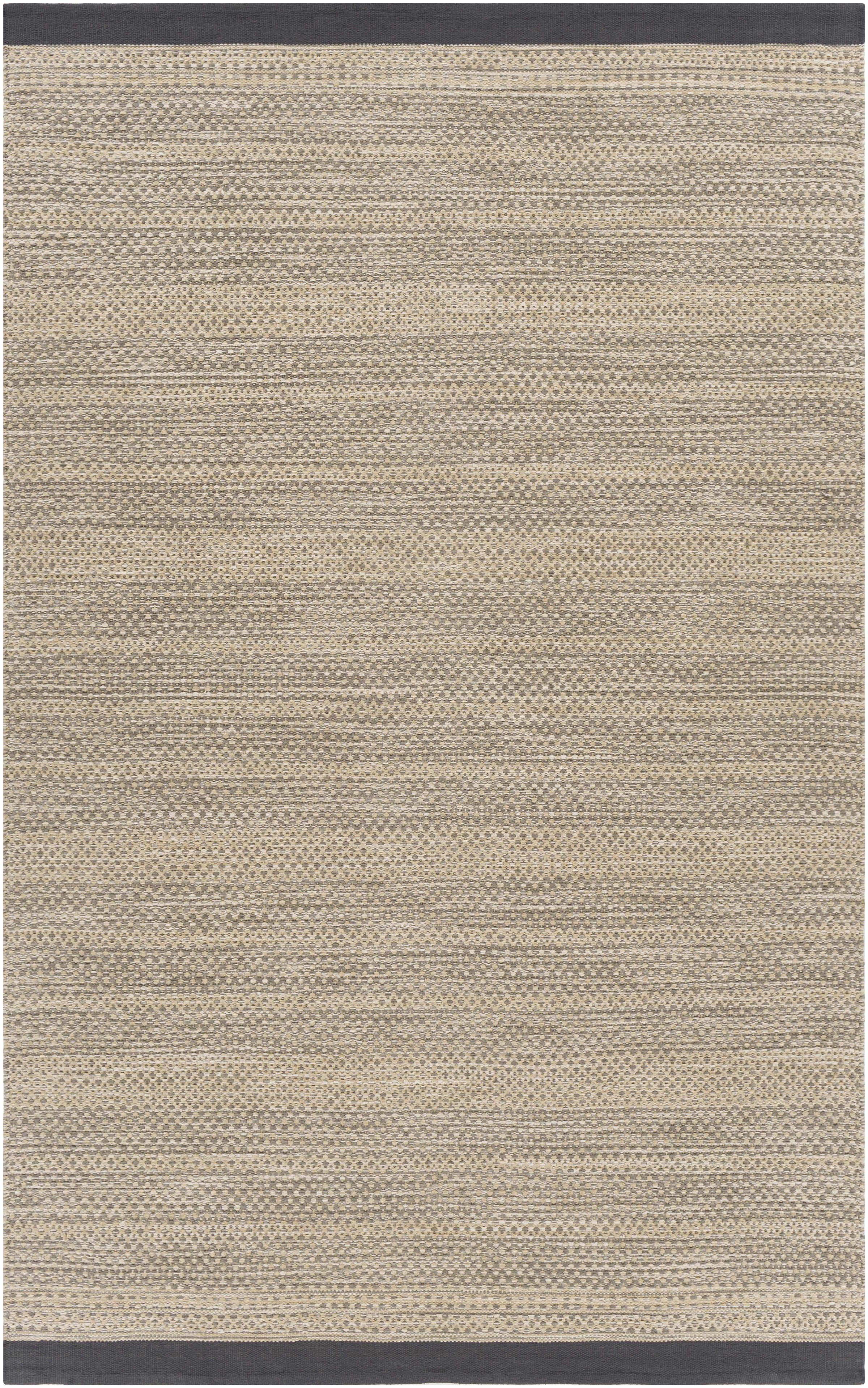 Charcoal Hand Woven 100% Cotton Rustic Rectangle Handmade rug, Indoor use only, no fringe, non-washable.