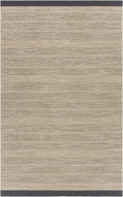 Charcoal Hand Woven 100% Cotton Rustic Rectangle Handmade rug, Indoor use only, no fringe, non-washable.