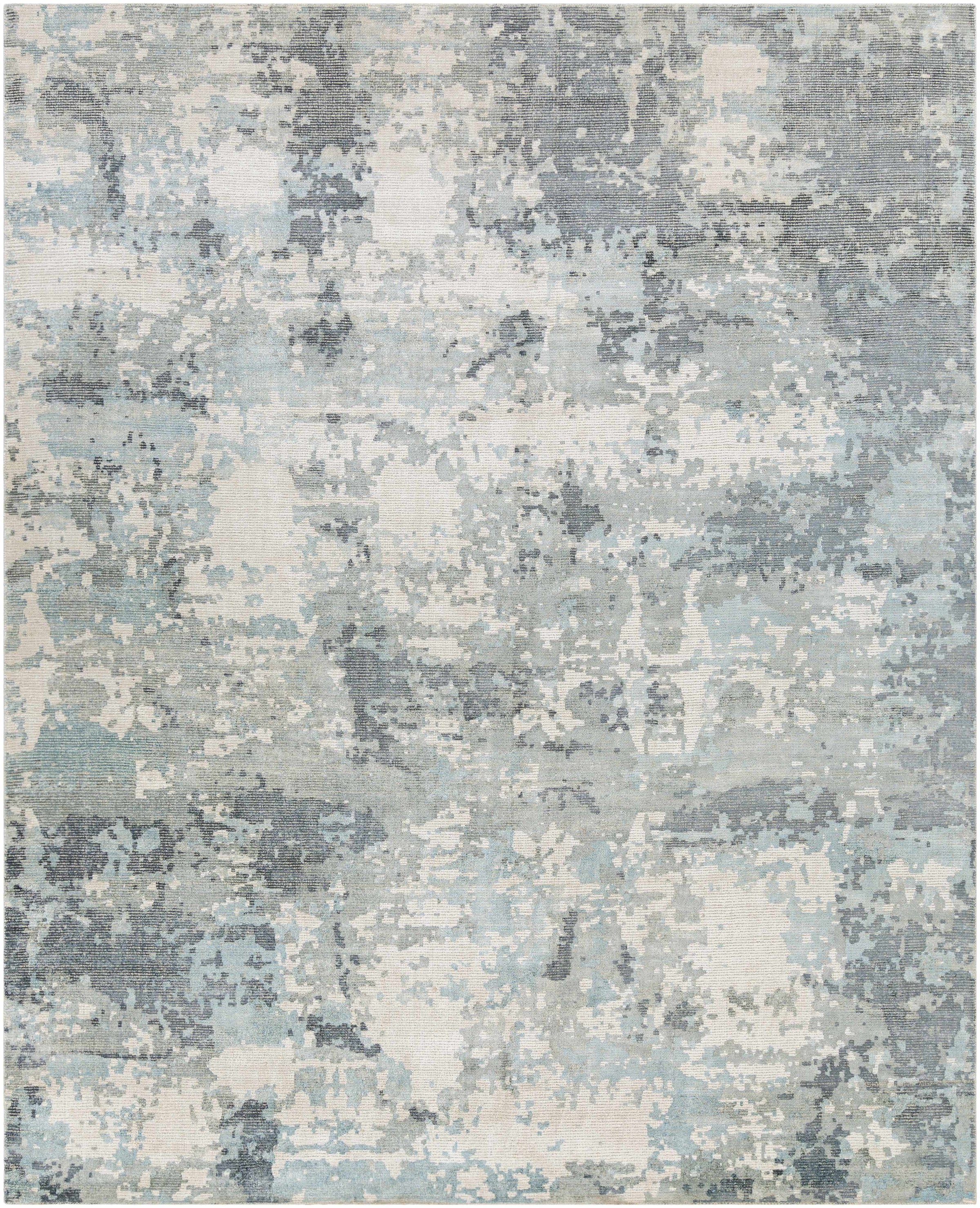 Deep Teal Hand Loomed 60% Wool, 40% Viscose Modern Rectangle Handmade rug, Indoor use only, no fringe, non-washable.