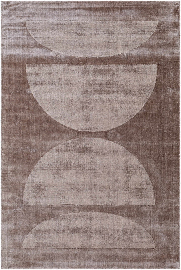 Taupe Hand Loomed 100% Viscose Modern Rectangle Handmade rug, Indoor use only, no fringe, non-washable.