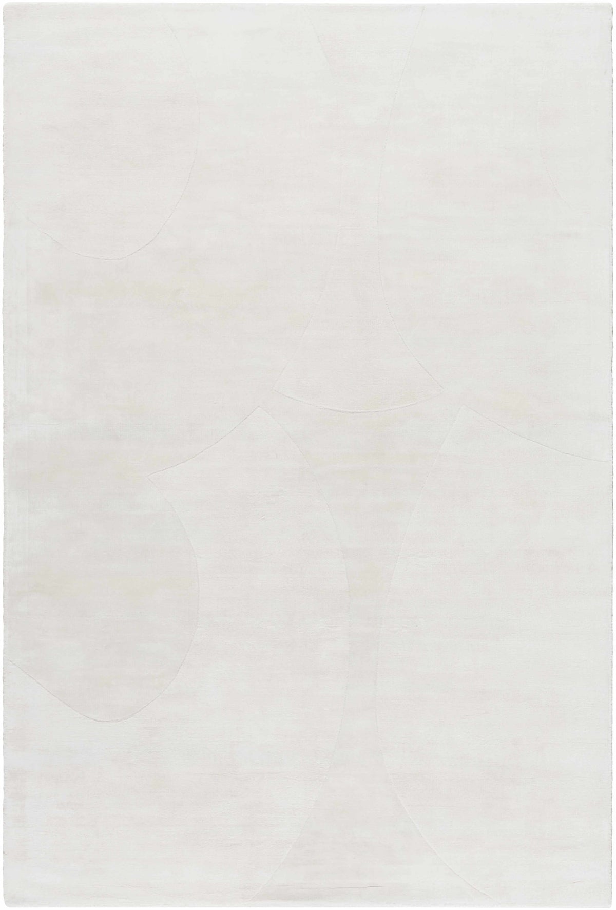 Ivory Hand Loomed 100% Viscose Modern Rectangle Handmade rug, Indoor use only, no fringe, non-washable.