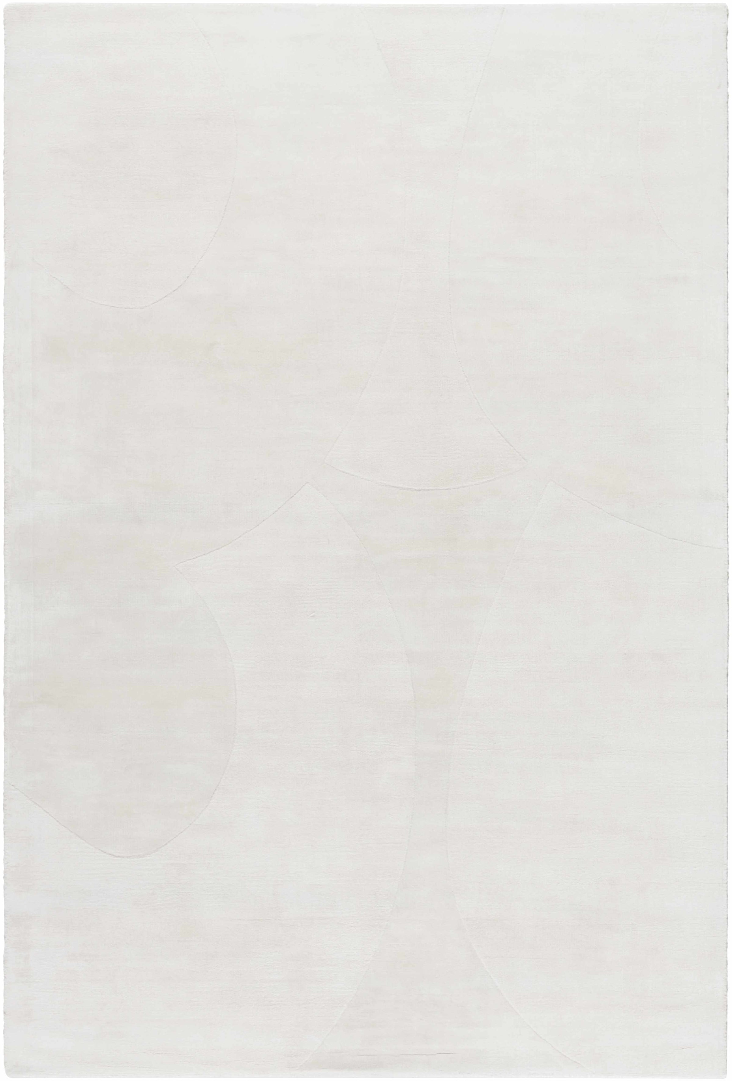 Ivory Hand Loomed 100% Viscose Modern Rectangle Handmade rug, Indoor use only, no fringe, non-washable.
