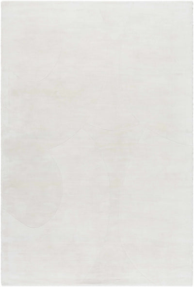 Ivory Hand Loomed 100% Viscose Modern Rectangle Handmade rug, Indoor use only, no fringe, non-washable.