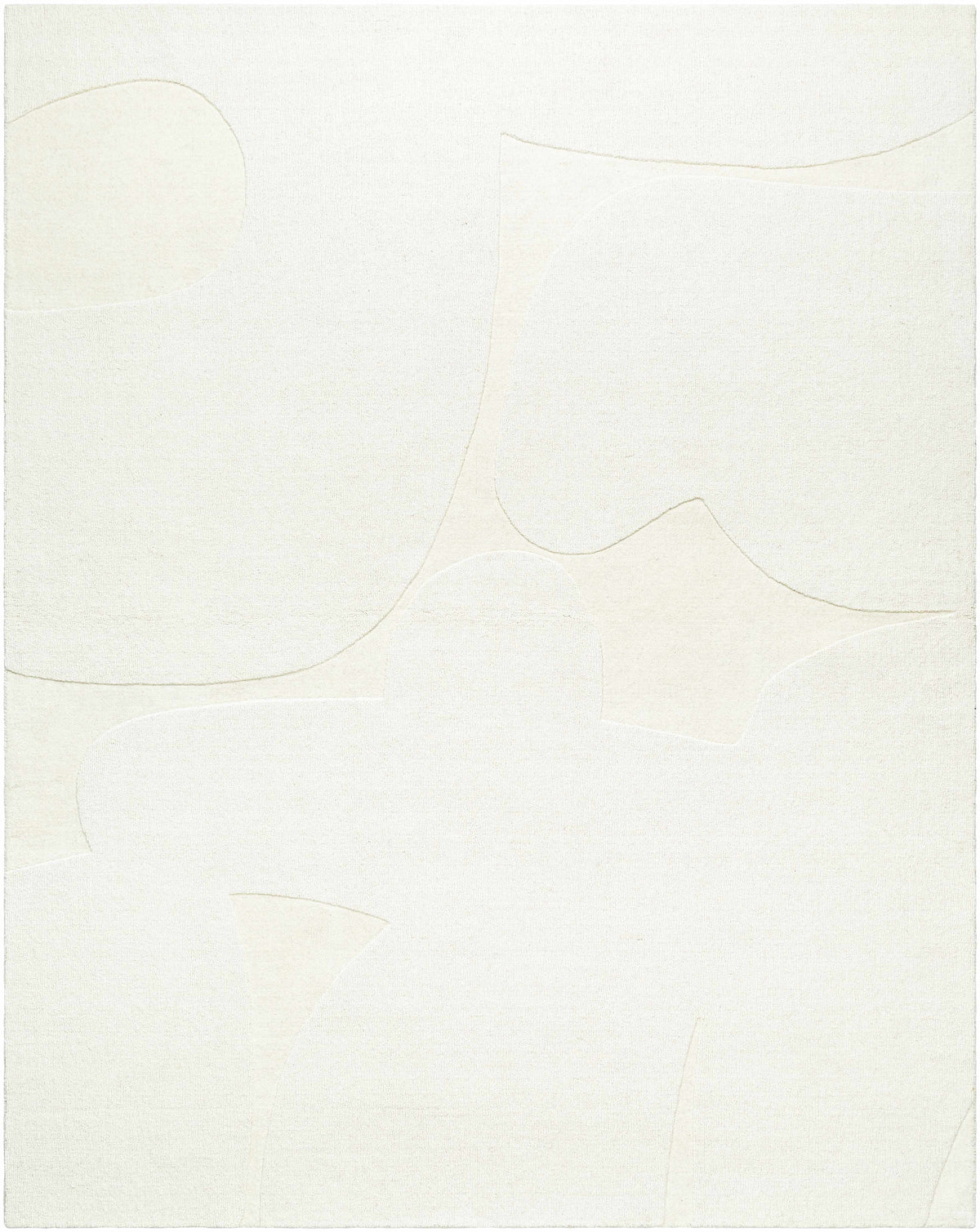Ivory Hand Loomed 100% Wool Modern Rectangle Handmade rug, Indoor use only, no fringe, non-washable.
