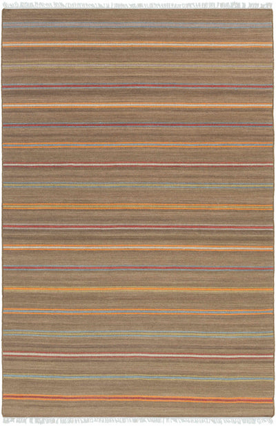 Dark Brown Hand Woven 100% Wool Cottage Rectangle Handmade rug, Indoor use only, has fringe, non-washable.