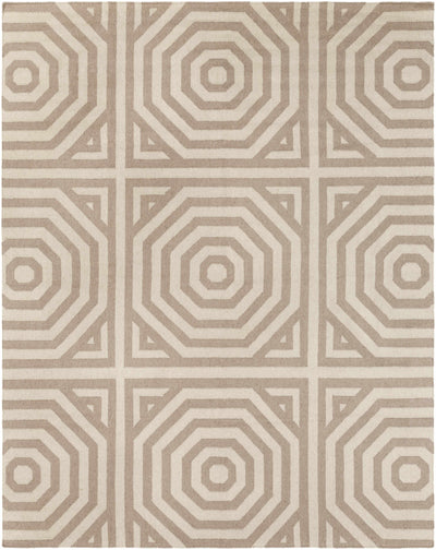 Taupe Hand Woven 100% Wool Modern Rectangle Handmade rug, Indoor use only, no fringe, non-washable. runner also available