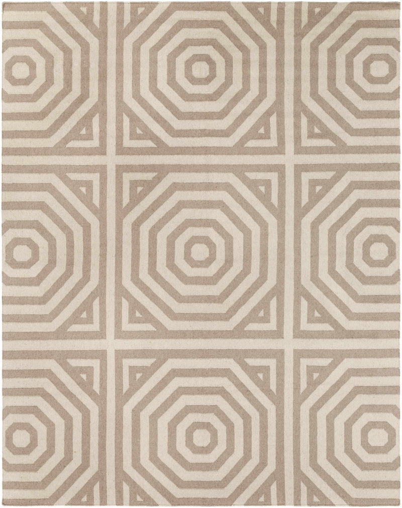 Taupe Hand Woven 100% Wool Modern Rectangle Handmade rug, Indoor use only, no fringe, non-washable. runner also available