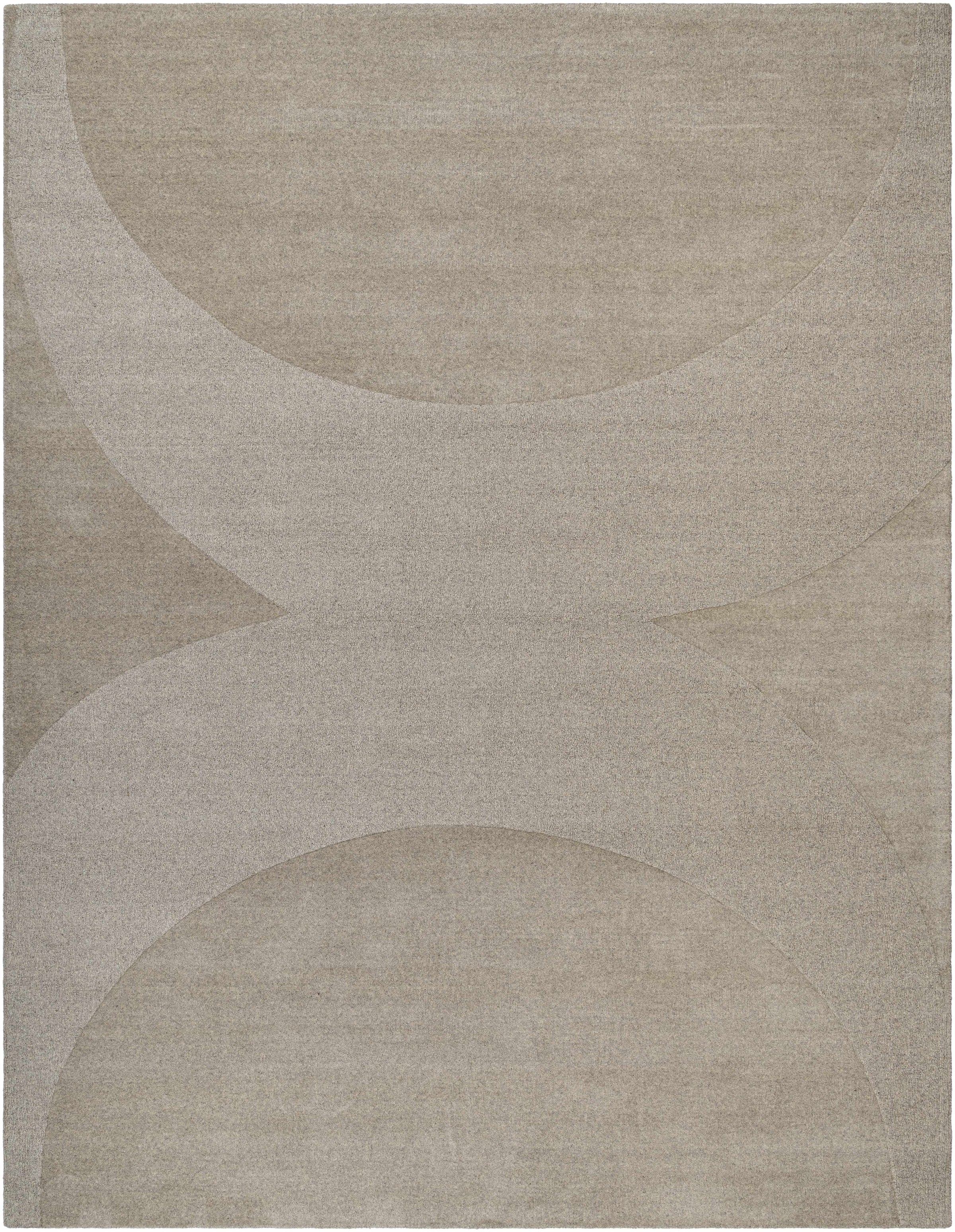 Beige Hand Loomed 100% Wool Modern Rectangle Handmade rug, Indoor use only, no fringe, non-washable.