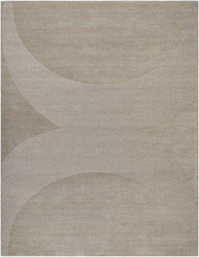 Beige Hand Loomed 100% Wool Modern Rectangle Handmade rug, Indoor use only, no fringe, non-washable.