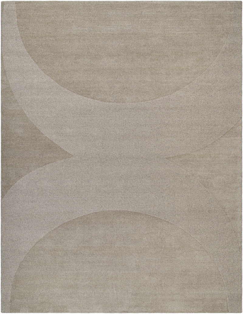 Beige Hand Loomed 100% Wool Modern Rectangle Handmade rug, Indoor use only, no fringe, non-washable.