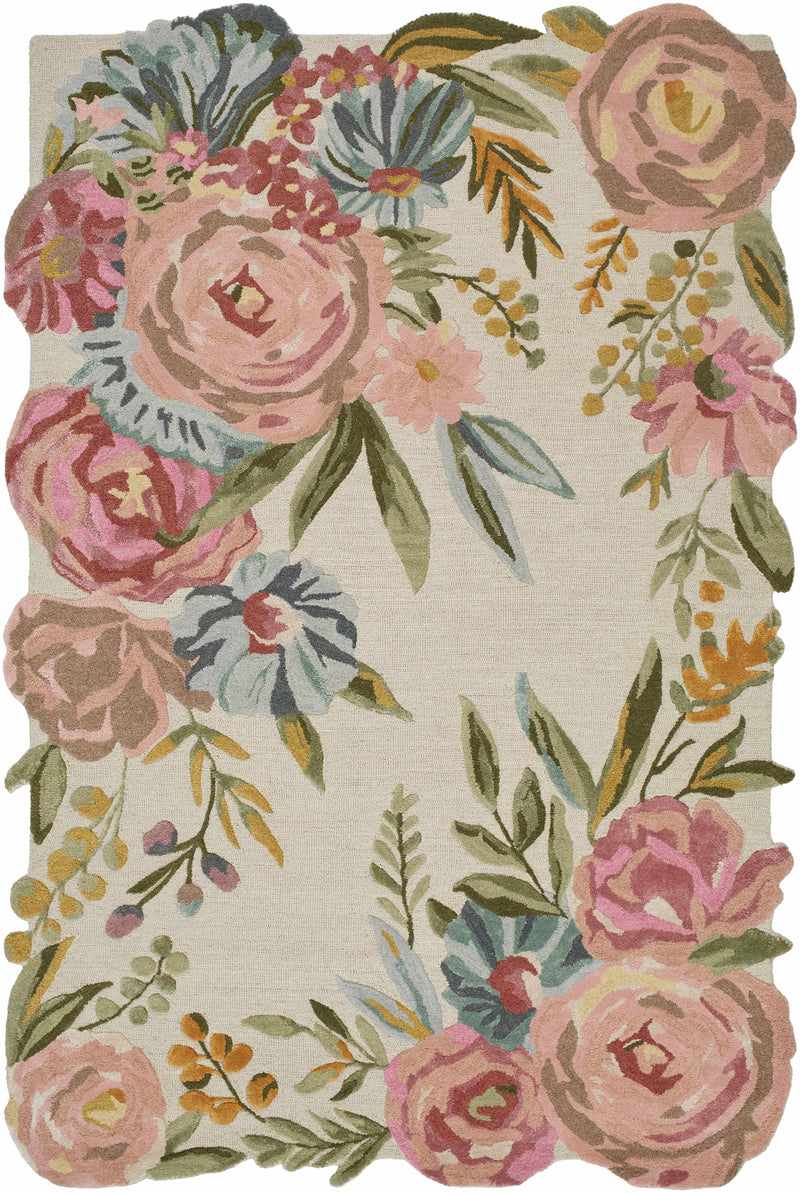 Blush Pink Hand Tufted 60% Wool, 40% Viscose Cottage Rectangle Handmade rug, Indoor use only, no fringe, non-washable.