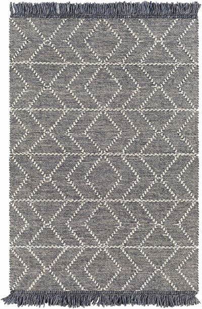 Charcoal Hand Woven 70% Wool, 30% Polyester Global Rectangle Handmade rug, Indoor use only, has fringe, non-washable. runner also available